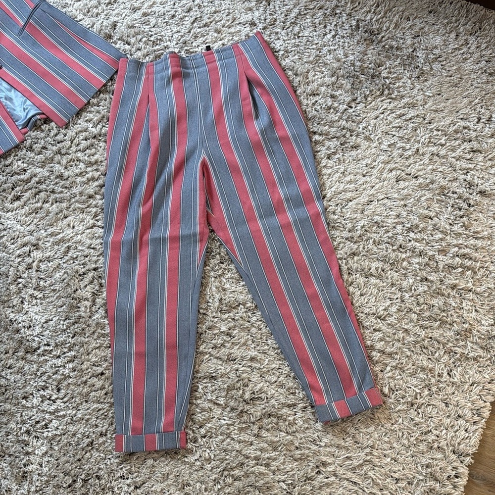 BCBGMaxAzria Pink and Blue Striped Chinos